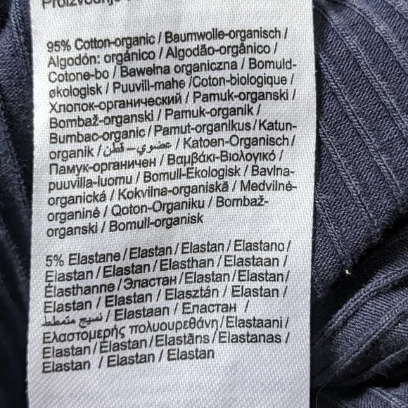 Navy Blue Ribbed Button-Up Women's Top - Picture 4 of 5